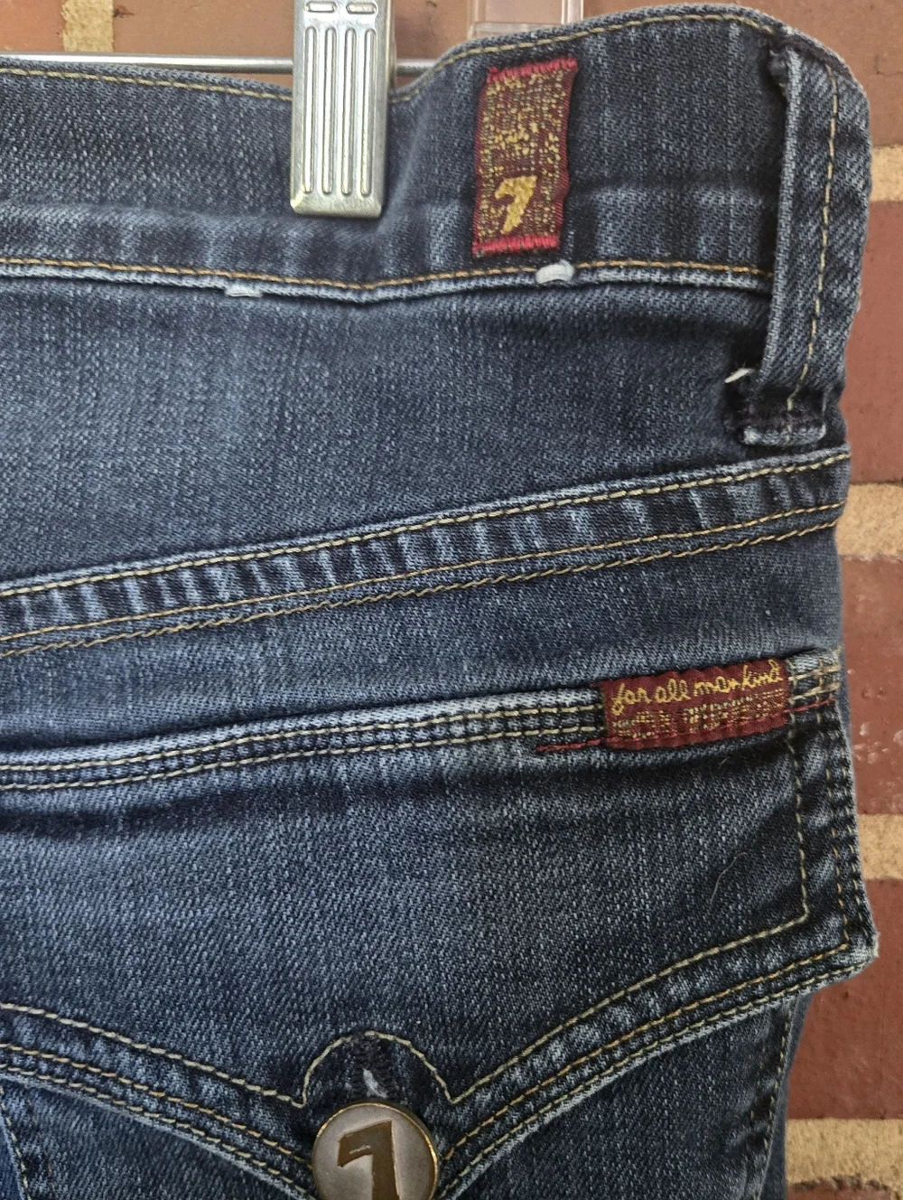 7 For All Mankind Bootcut Jeans Men's 36 Dark Wash Made in USA Premium Denim Y2K